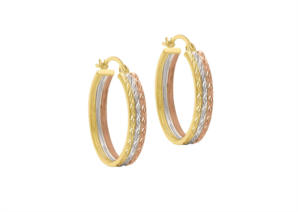 Tri Tone Plated | Fashion Earrings